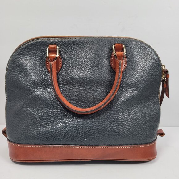 Dooney & Bourke Pebble Leather Satchel With Zipper Closure & Double Handles - Picture 2 of 11